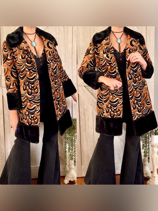 Vintage Jackets & Blazers - Vintage 60’s Psychedelic Tapestry Coat